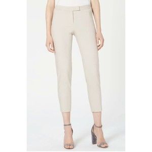 Anne Klein Womens Beige Wear To Work Cropped Straight Leg Pants New Size 0